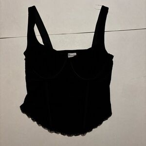 no boundaries black corset style tank top